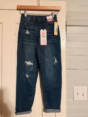 Imperial Star Girl’s Dark Blue Distressed Boyfriend Jeans